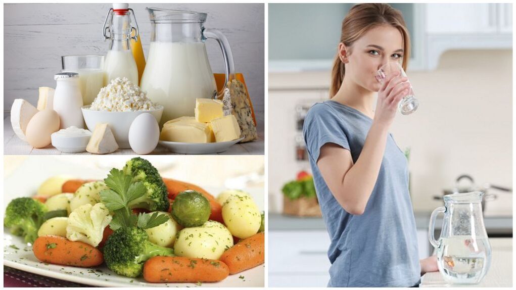 Dieta para empeorar la gota - agua, lácteos, verduras cocidas